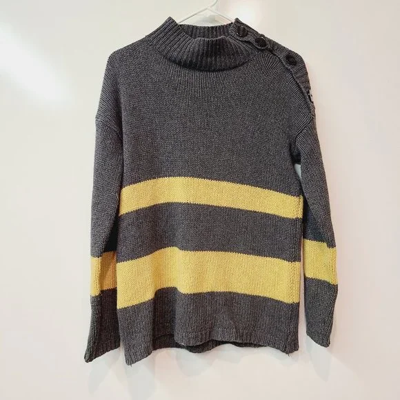 Bartolini Sweaters Bartolini Gray Sweater Button Shoulder